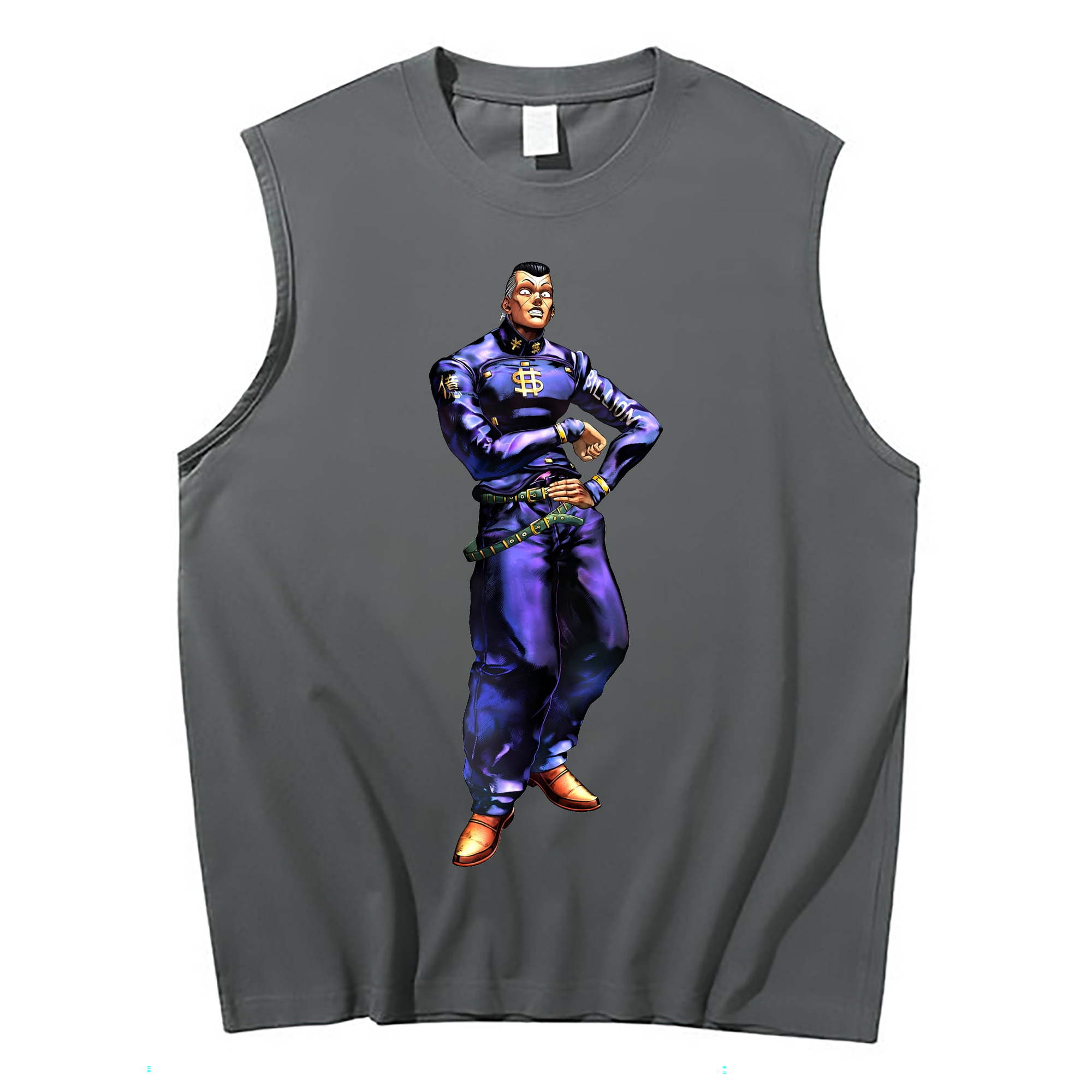 （画像用） ジョジョの奇妙な冒険 虹村億泰 にじむら おくやす JoJo's Bizarre Adventure Nijimura Okuyasu コットン100％タンクトップ（フロントプリント）